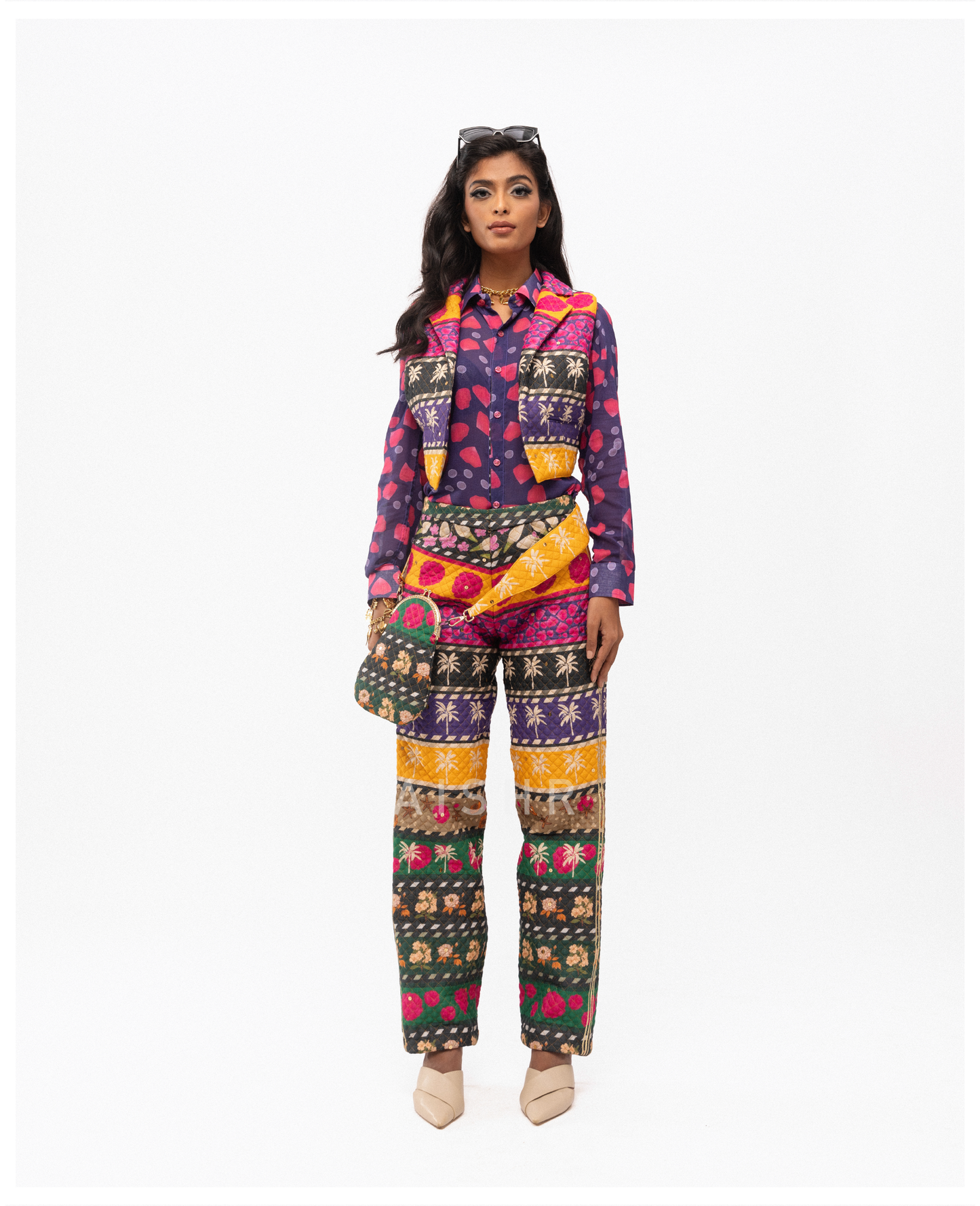 Ooty Roja Shirt with Power Quilted Pants and Power Quilted Vest Set