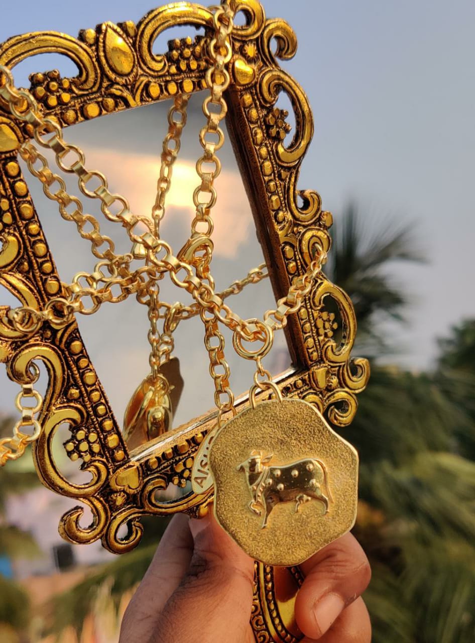 Krishna and Cow Pendant