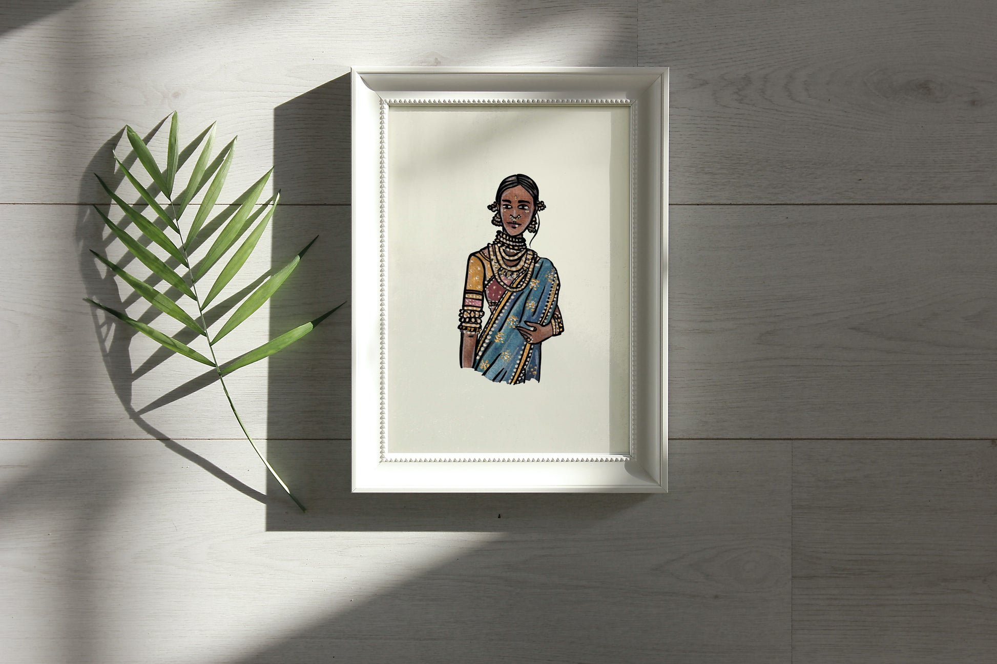India in Saree Artwork by Aishr - Print 2