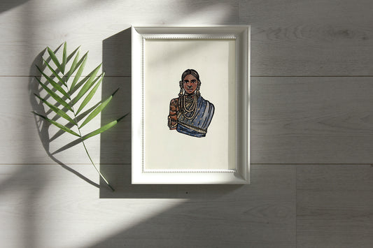 India in Saree Artwork by Aishr - Print 5