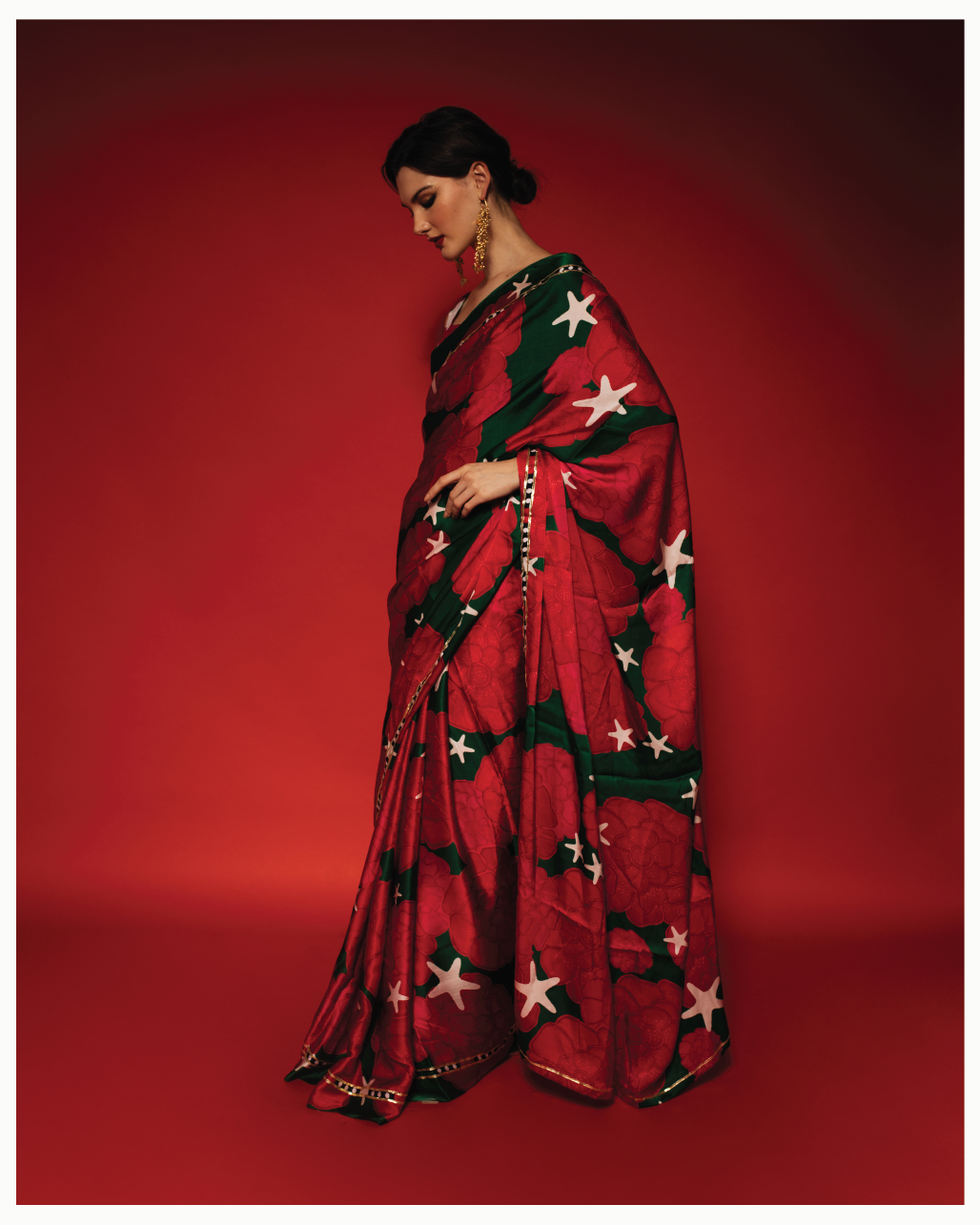 Paneer Rose Saree