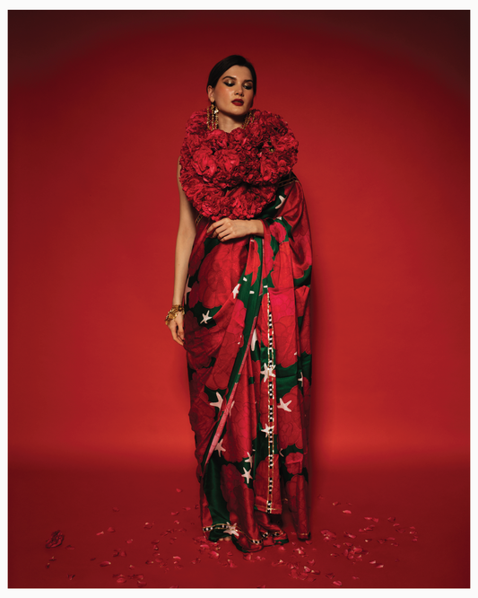 Paneer Rose Saree